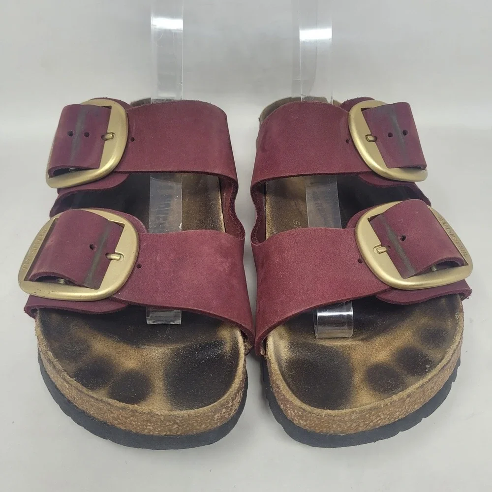 Birkenstock Arizona Sandals EU41 US8 Berry Crush Burgundy Suede Big Buckle